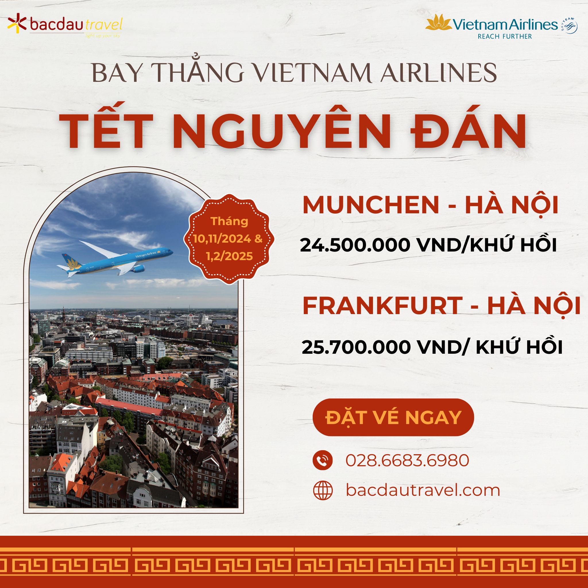 VÉ TẾT NGUYÊN ĐÁN 2025 HÃNG VIETNAM AIRLINES