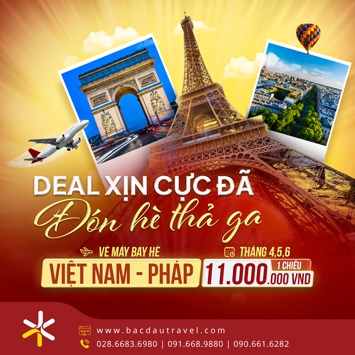 [DEAL SỐC] VÉ MÁY BAY VIỆT NAM ĐI PHÁP CHỈ 11 TRIỆU ĐỒNG/1 CHIỀU