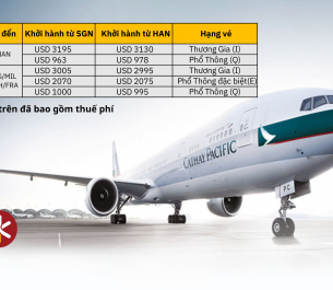 CATHAY PACIFIC KHUYẾN MÃI GIÁ VÉ TỚI CHÂU ÂU