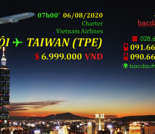 HANOI ✈ TAIWAN (TPE) ngày 06/08/2020