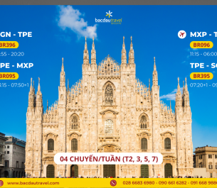 Eva Air tăng tần suất chuyến bay đến Milan (Ý)